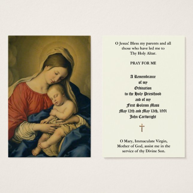 ORDINATION DU PRIÊTRE CATHOLIQUE CARTES SAINES ANN (Devant & derrière)