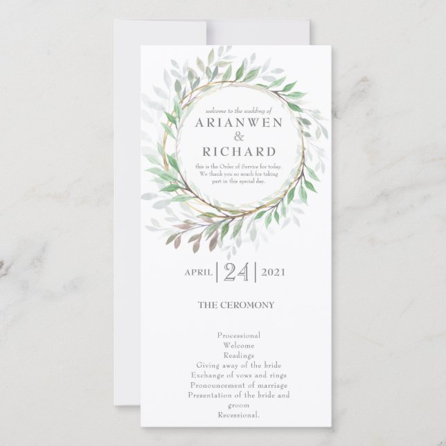 Ordre de service, Woodland (Devant)