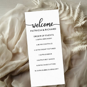 Ordre des Événements de Mariage Chic Noir et Blanc
