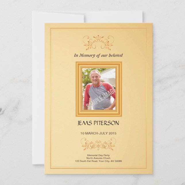 Ordre funéraire Carte du programme (Devant)