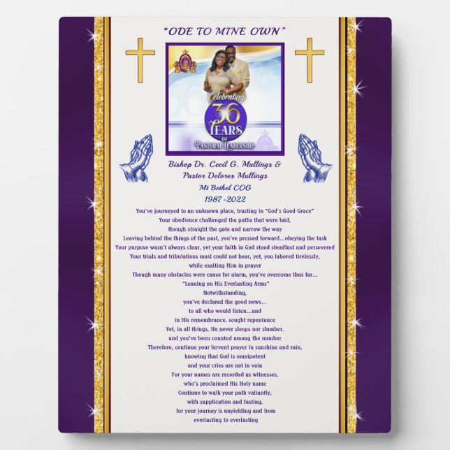 Ordre spécial, Plaque chrétienne avec poème de Kar (Devant)