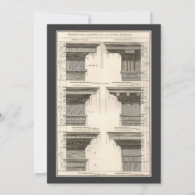 Ordres d'architecture, Entablatures Vintages (Devant)