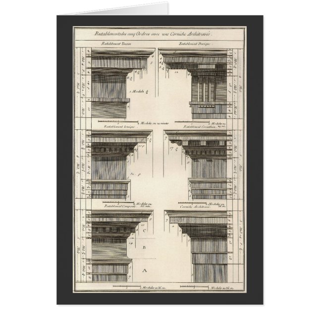 Ordres d'architecture, Entablatures Vintages (Devant)