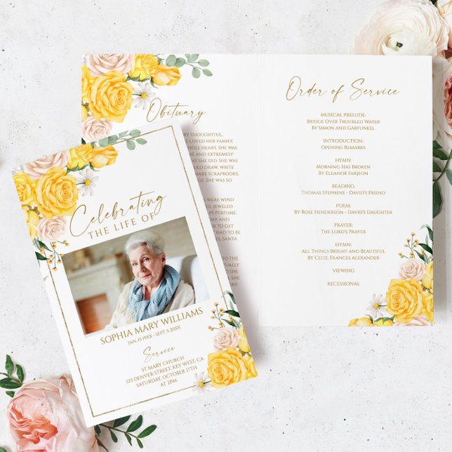 Ordres funéraires floraux | Programme commémoratif (Créateur téléchargé)