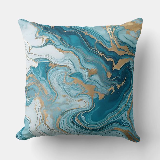 Ore d'or Luxe Coussin de Jet en Marbre (Recto)