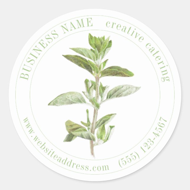 OREGANO Biz ID FRAIS Stickers Rond (Devant)