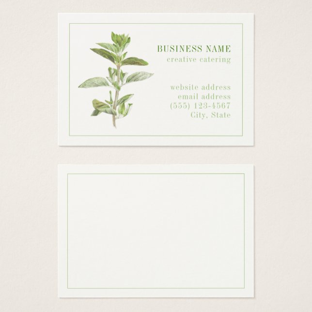 OREGANO FRAIS 3.5x2.5 Carte de visite (Devant & derrière)
