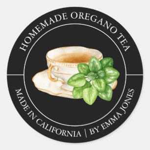 Oregano Thé étiquette moderne