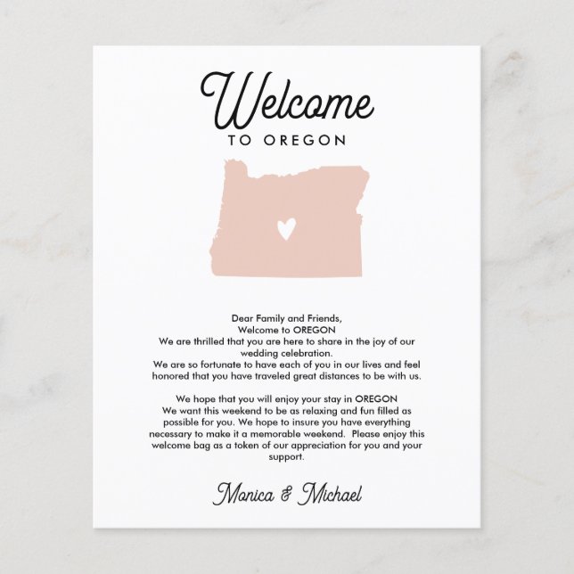 OREGON Bienvenue Lettre & Itinéraire N'IMPORTE QUE (Devant)