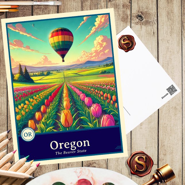 Oregon | Carte postale ombrée de style anime (Créateur téléchargé)