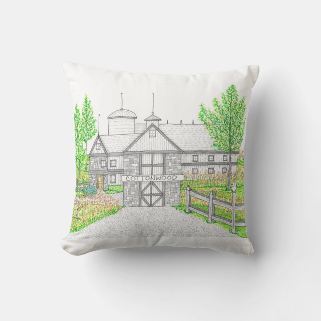 Oreiller 16x16 Spring Cottonwood Farm (Recto)