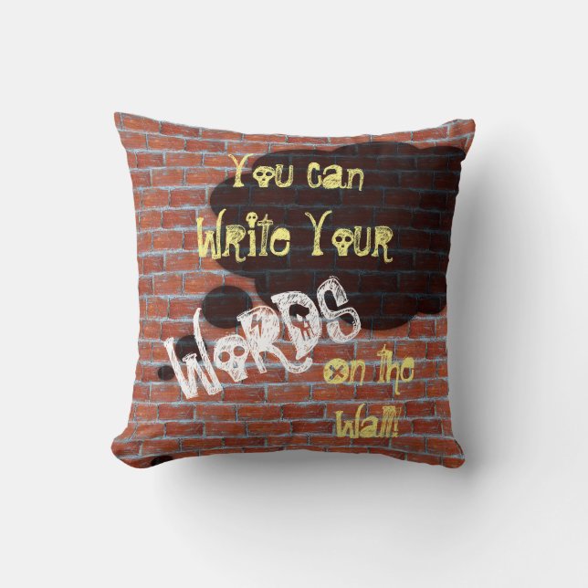 Oreiller à bulles de pensée de graffiti de mur de  (Recto)