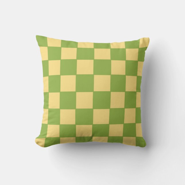 Oreiller à carreaux verts et jaunes (Recto)
