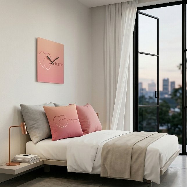 Oreiller à domicile coeurs roses (Rose Gold Throw Pillow)