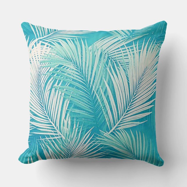 Oreiller à feuilles de palmier Vibes Tropicales (Recto)
