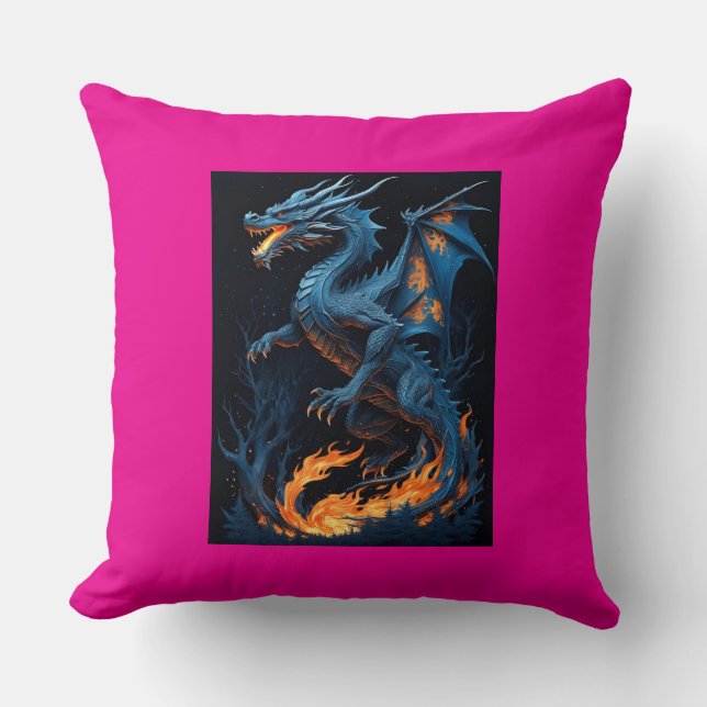 Oreiller à jet de dragon mystique (Recto)