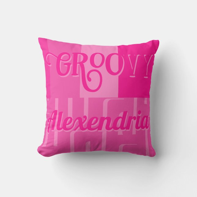 Oreiller à jet Motif rose chaud personnalisé (Recto)