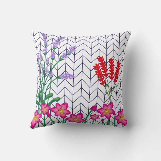 oreiller à jetons à imprimé floral, coussin à fleu (Verso)