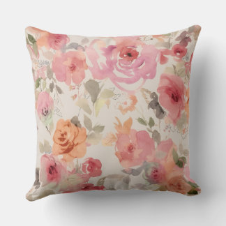 oreiller à jetons de fleur rose