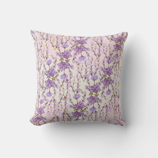 oreiller à jetons floraux lilas