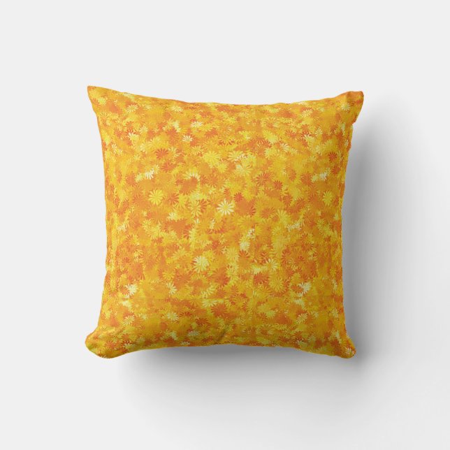 oreiller à jetons floraux orange (Recto)