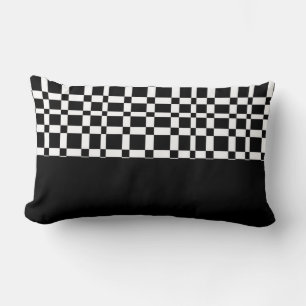 oreiller à jetons noir et blanc motif