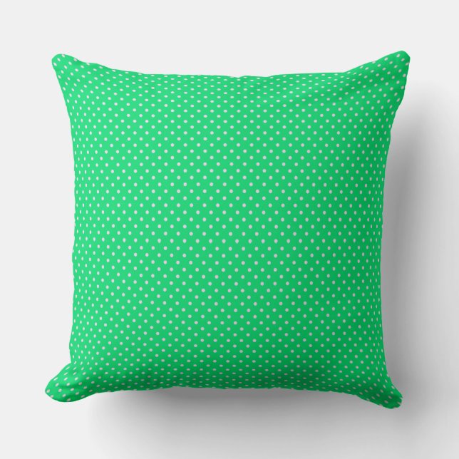 Oreiller À Jets Pois Vert Et Blanc (Recto)