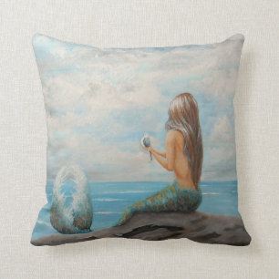 oreiller à l'accent de sirène, décor de maison 