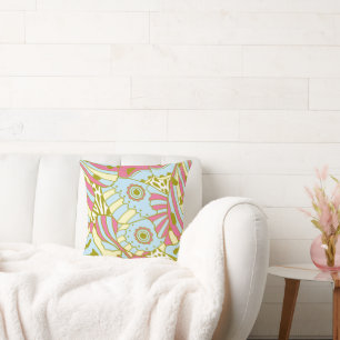 Oreiller à l'aile Abstraite à papillon rose