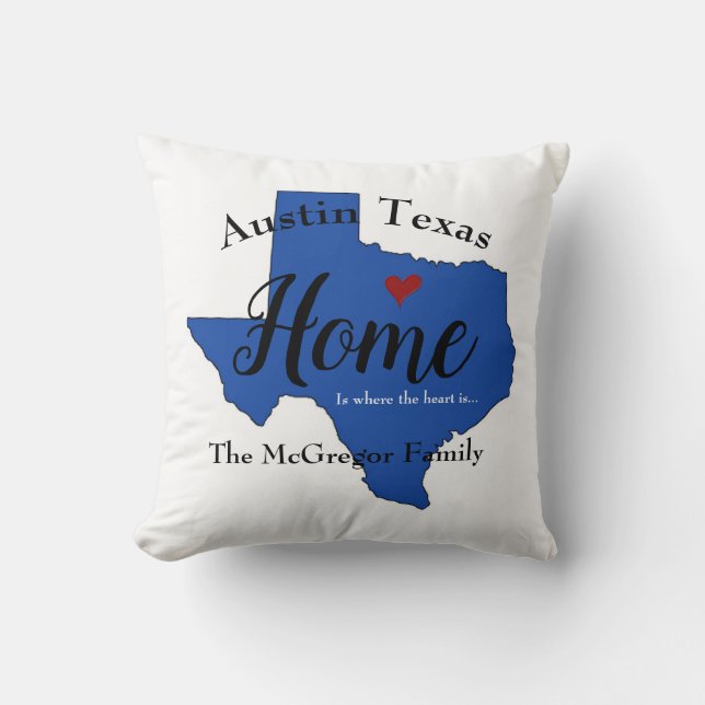 Oreiller à lancer à domicile du Texas (Recto)