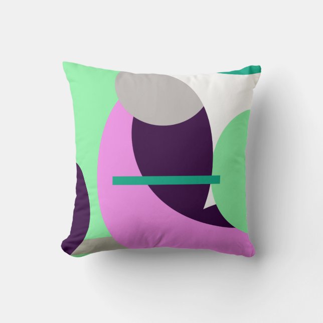 Oreiller à lancer Abstrait à coussin bleu violet (Recto)