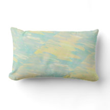 Oreiller à lancer Abstrait Turquoise et jaune clai