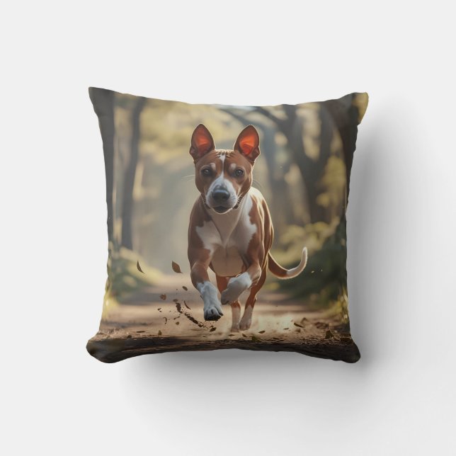 Oreiller à lancer Basenji élégant (Recto)