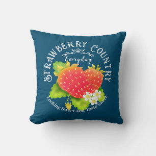 Oreiller à lancer bleu fraise