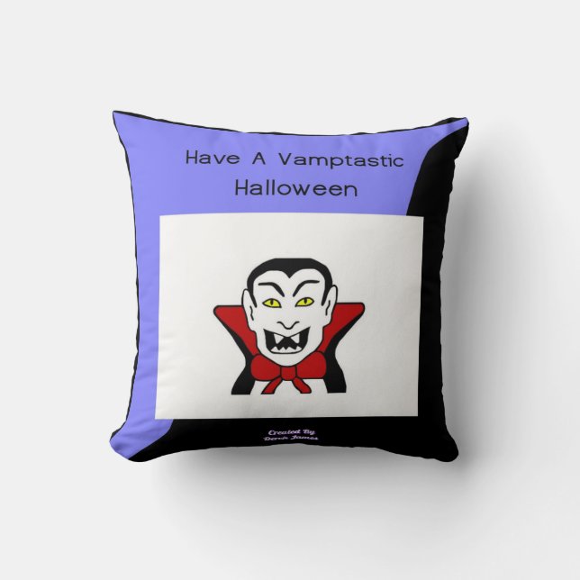 Oreiller à lancer Carré d'Halloween Vamptastique (Recto)
