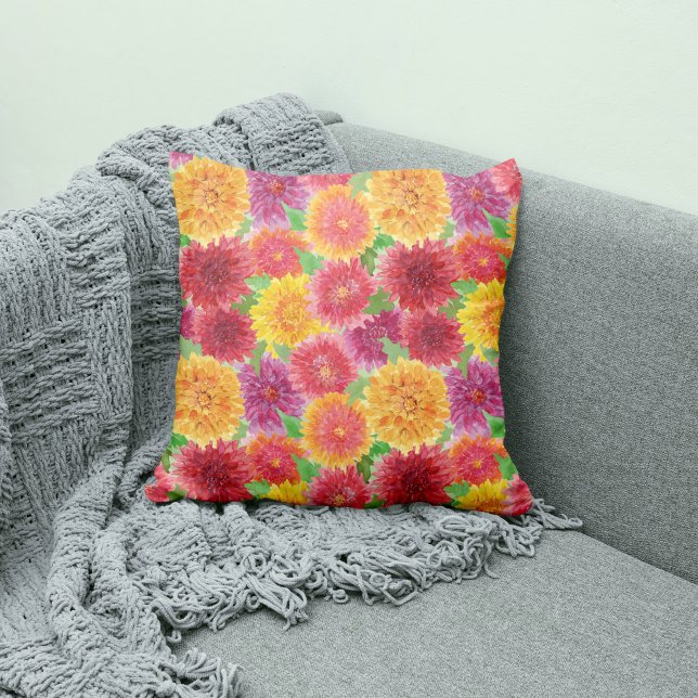 Oreiller à lancer Chrysanthemum inspiré à l'automn (Créateur téléchargé)