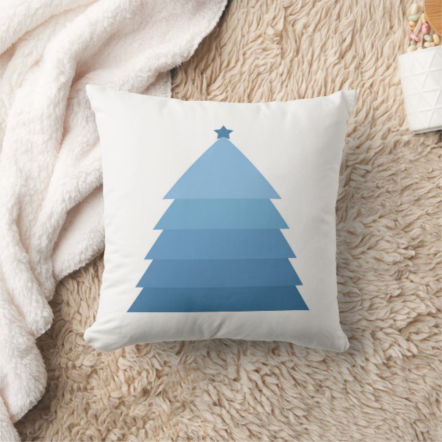 Oreiller à lancer d'arbre de Noël bleu (Couverture)