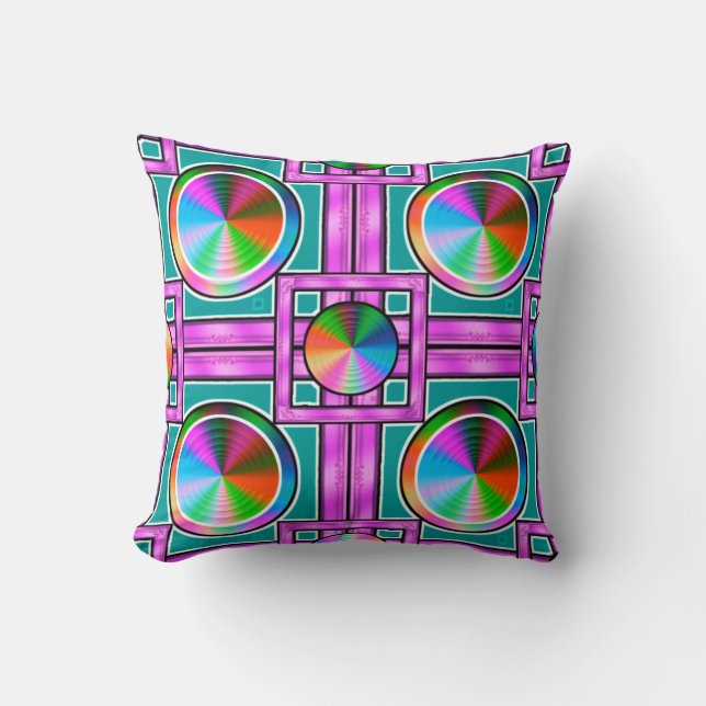 Oreiller à lancer d'Art numérique - Colorful Accue (Recto)