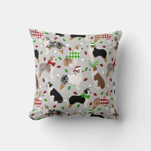 Oreiller à lancer de berger australien de Noël