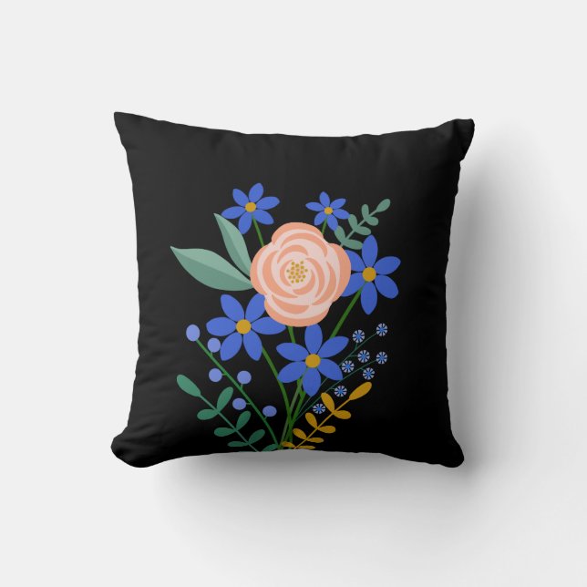 Oreiller à lancer de bouquet floral (Recto)