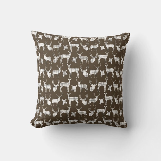 Oreiller à lancer de cerfs Brown et blancs (Recto)