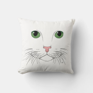 Oreiller à lancer de chat à l'oeil vert