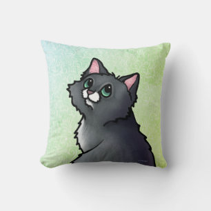 Oreiller à lancer de chat à l'oeil vert