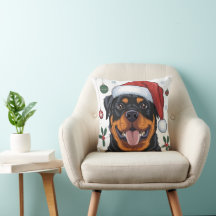 Oreiller à lancer de chien de Père Noël de Noël