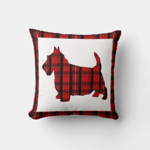 Oreiller à lancer de chien écossais tartan