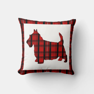 Oreiller à lancer de chien écossais tartan