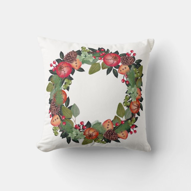 Oreiller à lancer de couronne de Noël (Recto)