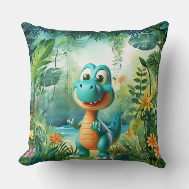 Oreiller à lancer de dinosaure mignon (Recto)