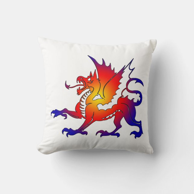 Oreiller à lancer de dragon de couleur de la tribu (Recto)