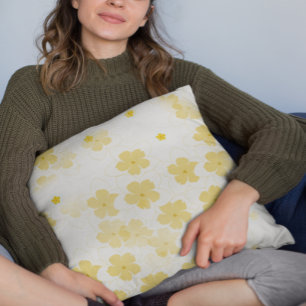 Oreiller à lancer de fleurs tropicales Frangipani 